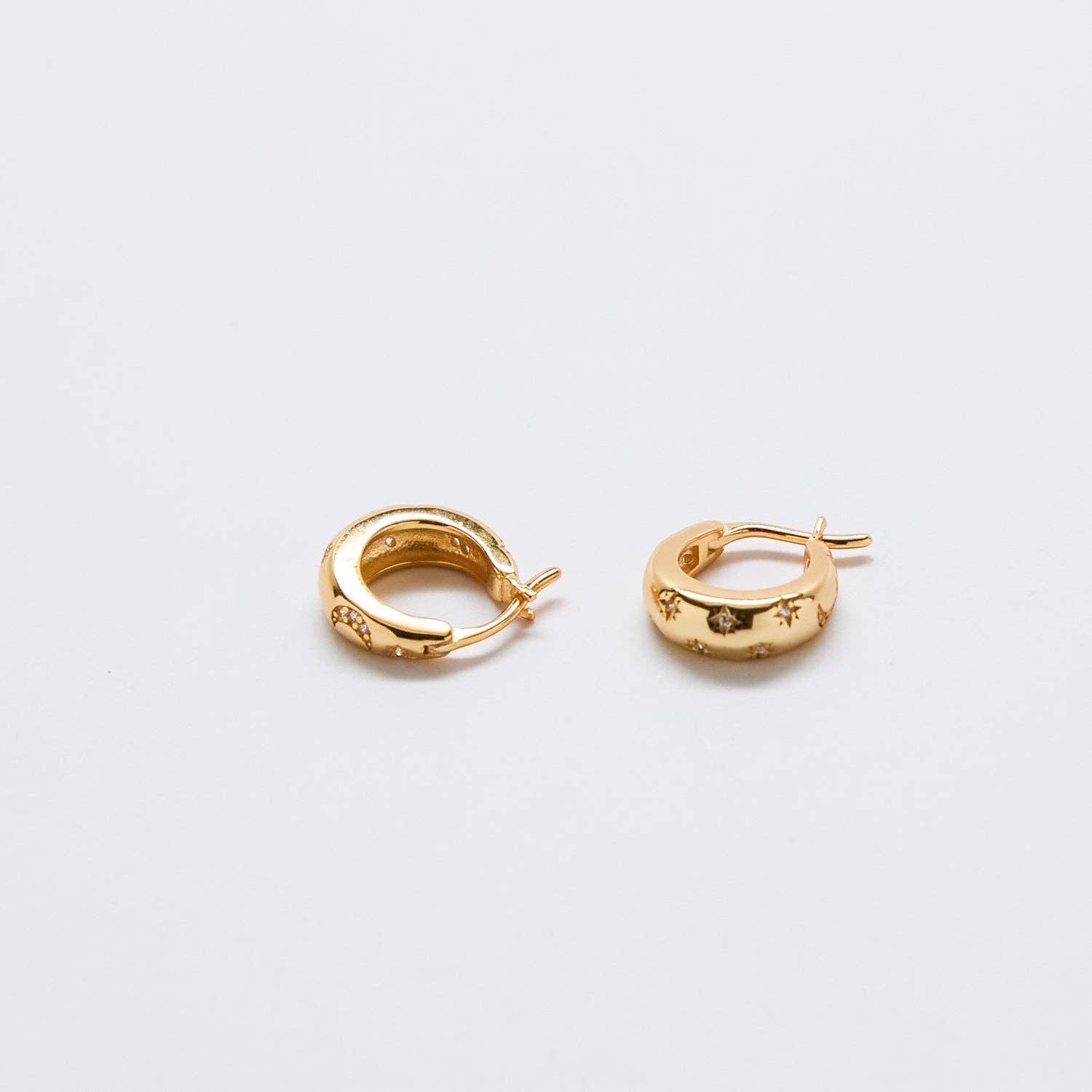 Admiral Row Jewelry - Wholesale Hoop Earrings - Moon & Star Gold Vermeil Hoop Earrings - Valentine's Day2