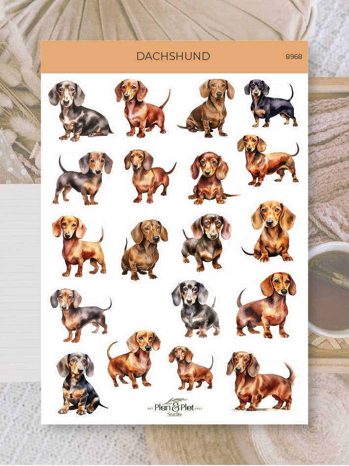 Pegatinas de perro salchicha para venta al por mayor de Plan & Plot Studio