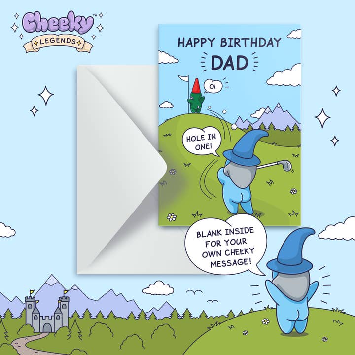 Cheeky Legends - Wholesale Birthday Card - Funny Birthday Card For Dad - Golf Joke Hole In One - Happy Birthday Dad - Golfing Card2