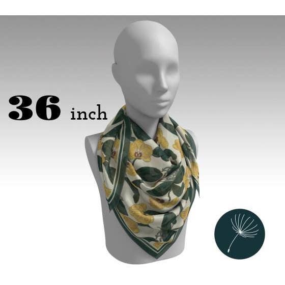 Evolation Creative - Wholesale Scarf – Women's - Vintage Orchid Floral Silk or Satin Scarf & Bandana9