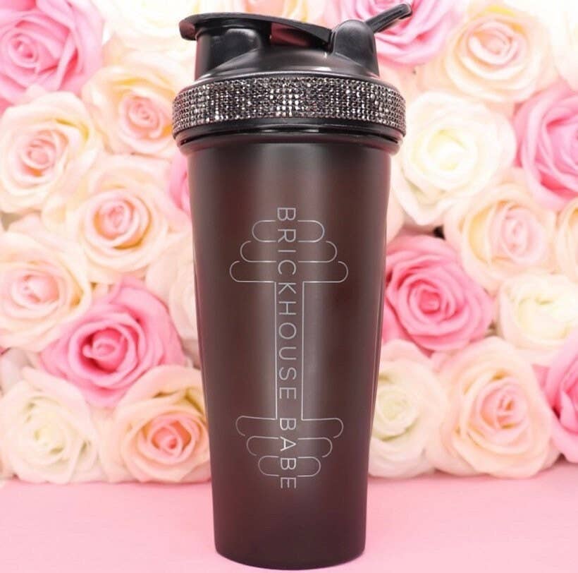 Brickhouse Babe LLC - Venta al por mayor Botellas de agua - Botella Shaker de Fitness Bling con Accesorios de Diamantes de Imitación3