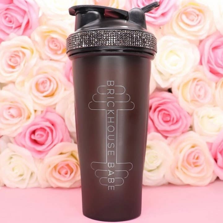 Brickhouse Babe LLC - Venta al por mayor Botellas de agua - Botella Shaker de Fitness Bling con Accesorios de Diamantes de Imitación3