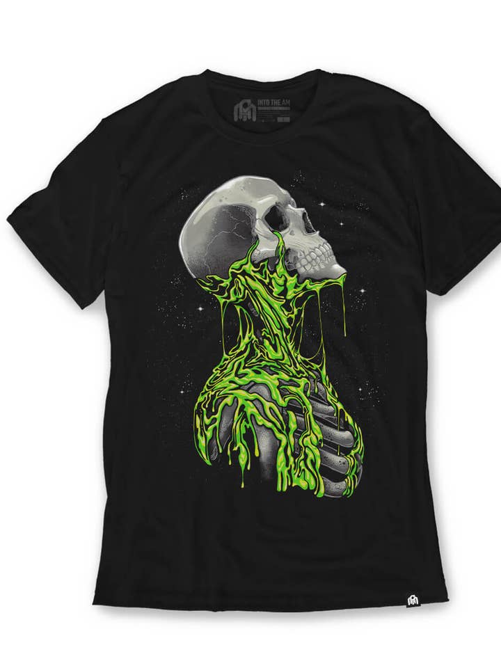 Men's Graphic Tee - Glow-in-the-Dark T-Shirt (Toxic Dread) for wholesale by INTO THE AM