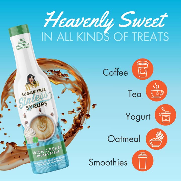 Miss Mary's Mix - Wholesale Flavored Syrup - Irish Cream Sugar Free Sinless Syrup Case5