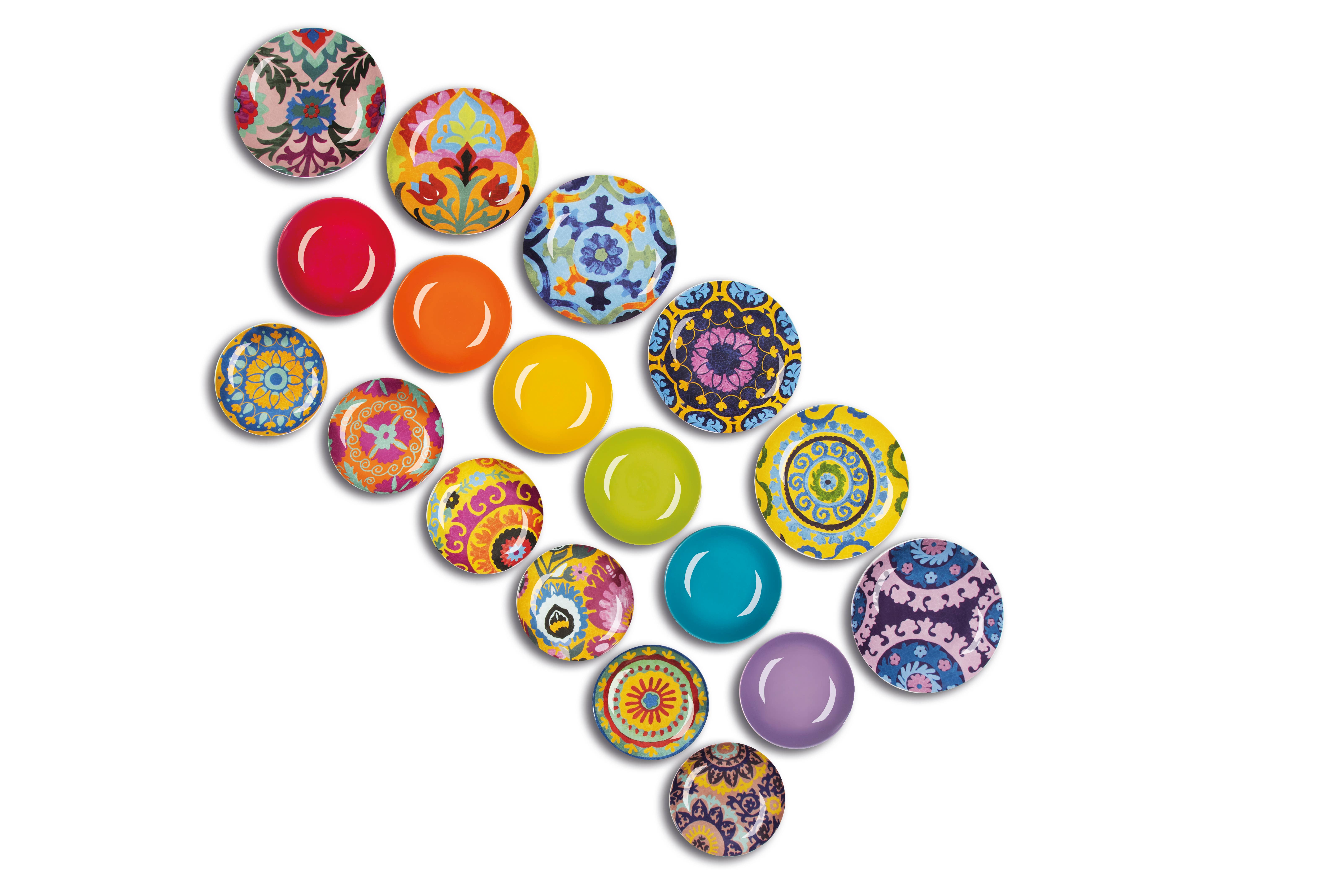 multicolour 18-Piece New Delhi Dinnerware Set for wholesale on Faire1