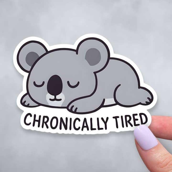 Pegatina de vinilo de koala lindo y divertido crónicamente cansado para venta al por mayor de Sticky Martian