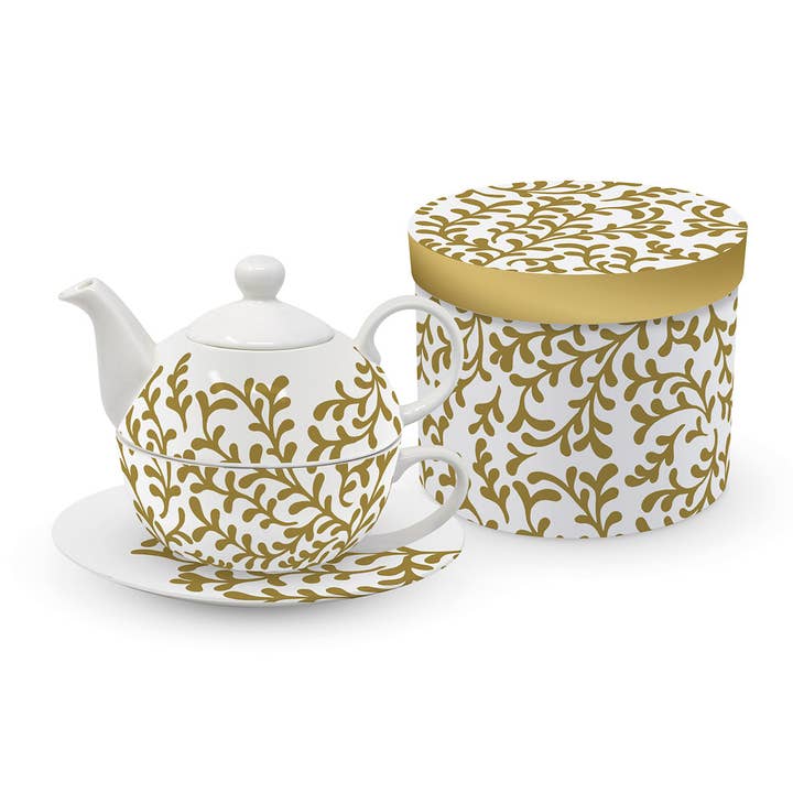 Pretty Tendrils Gold Tea4One Set GB for wholesale by ppd Paperproducts Design GmbH