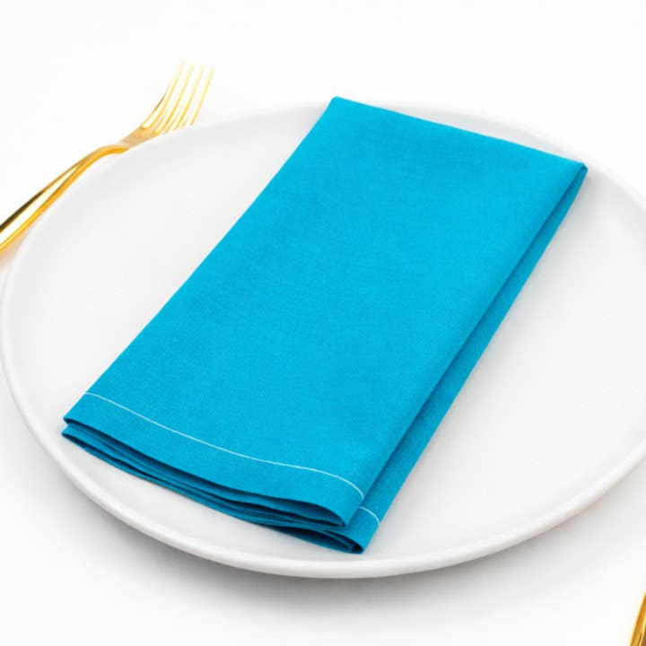 Servilleta de Cena de Algodón Enrollada: El Verdadero Teal (Teal) para venta al por mayor de Table Theory (Formerly Toasting with Tara)