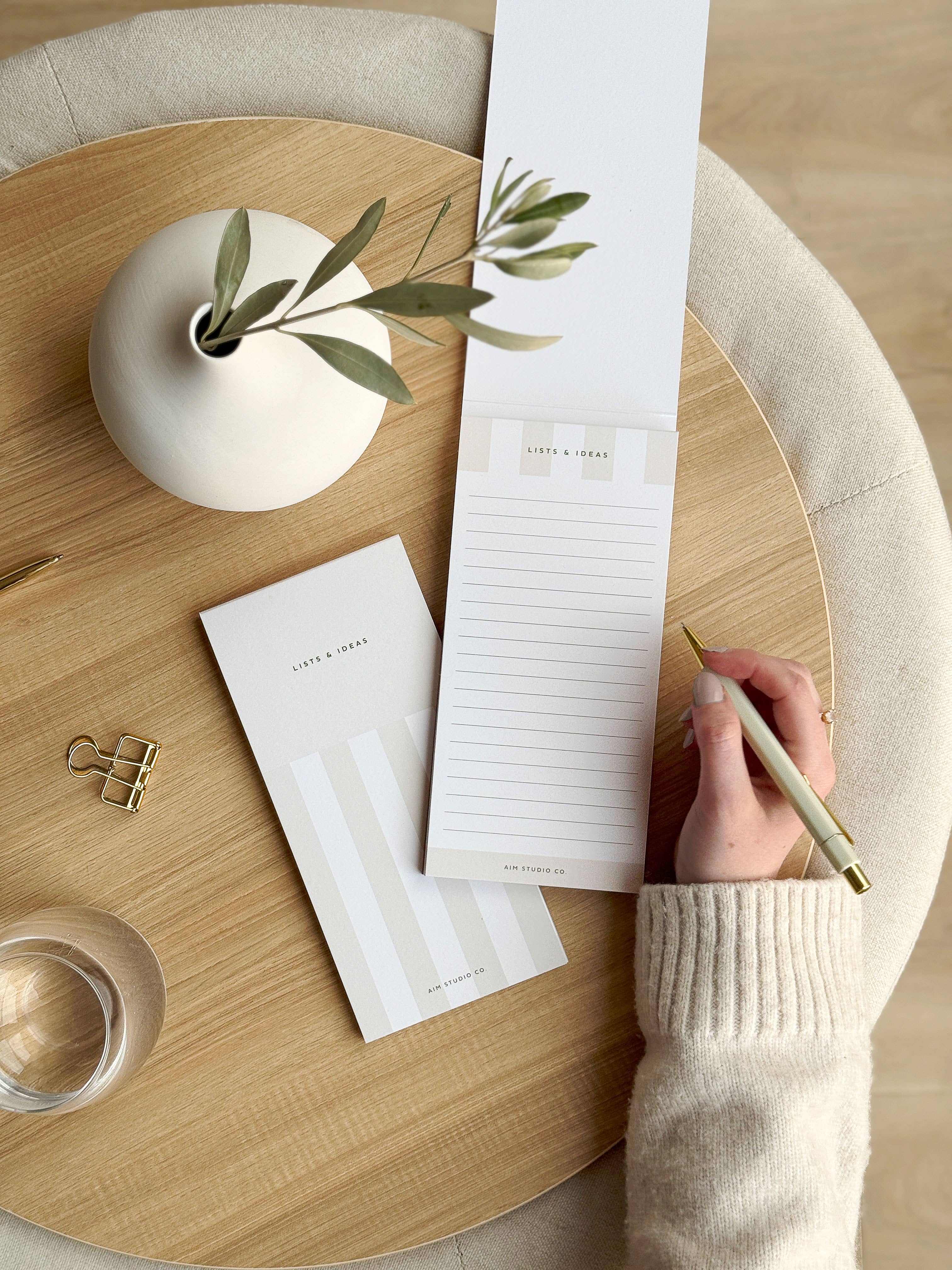 AIM Studio Co - Wholesale Notepad - Slim To Do List Notepad with Stripe Cover1