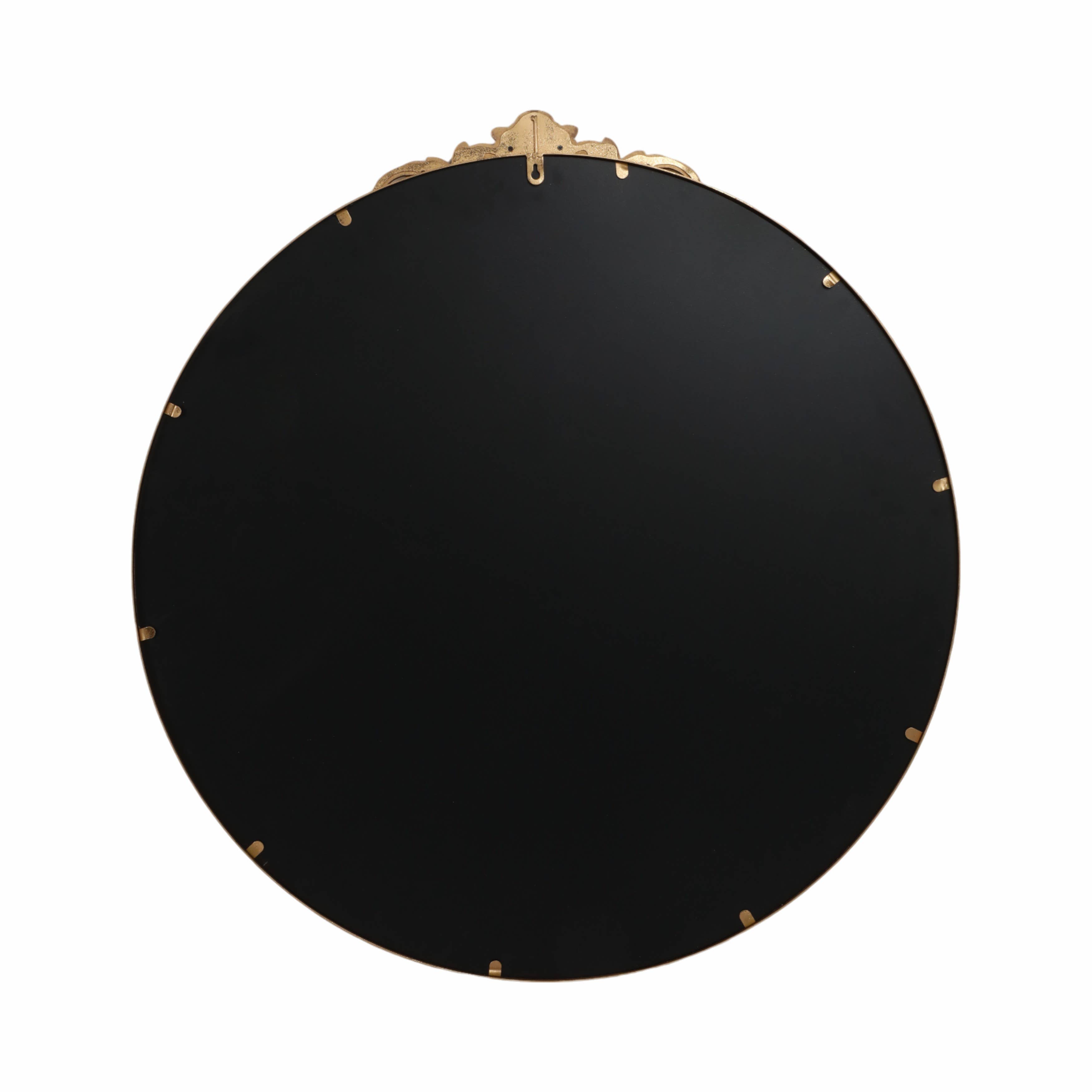 Sagebrook Home - Wholesale Wall Mirror - Metal Fleur Applique Round Wall Mirror - Gold, 38 in.8