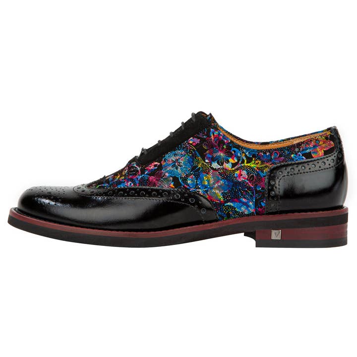 Embassy London – wholesale Brogue shoes – Women's – Vivienne - Black Flower12