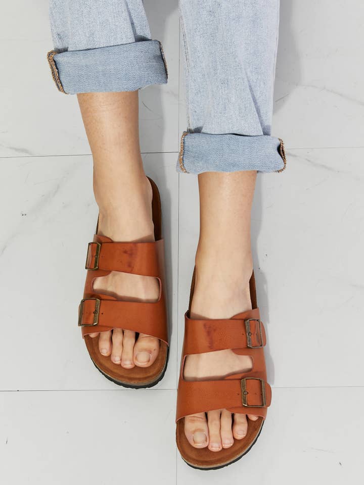 MMShoes Best Life Double-Banded Slide Sandal in Ochre for wholesale on Faire1