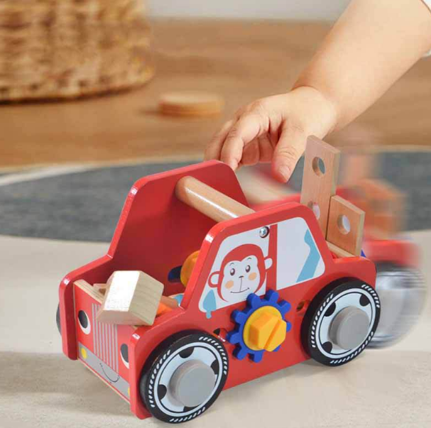 ACOOL TOY - Vente Voiture/camion miniature – enfant - Voiture à outils en bois AC66363
