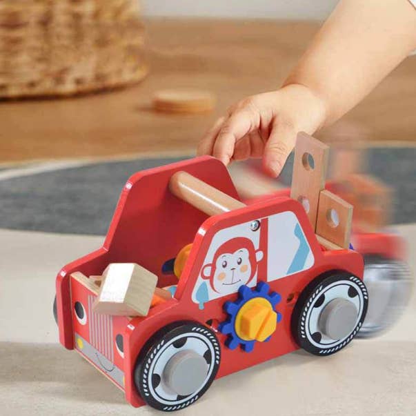 ACOOL TOY - Vente Voiture/camion miniature – enfant - Voiture à outils en bois AC66363