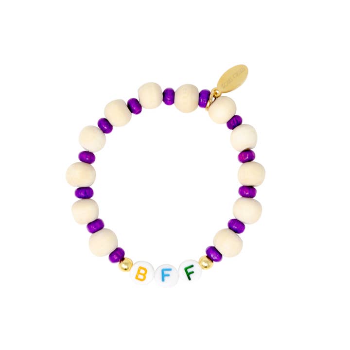 ZOMI GEMS – wholesale Pärlarmband – Barn – ”BFF” trä pärla armband torn