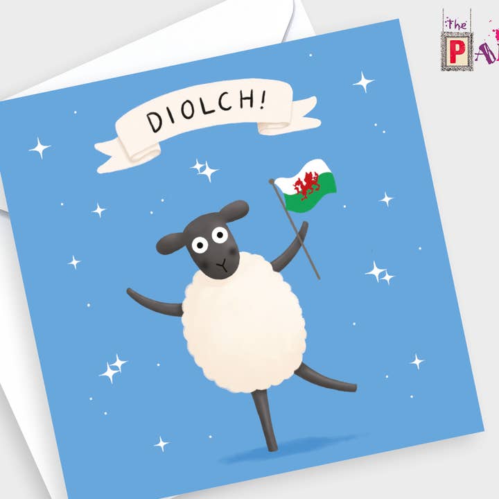Diolch - Obrigado Ovelhas de Lã Galesas de Cumprimento Galês por atacado de The Paintbox