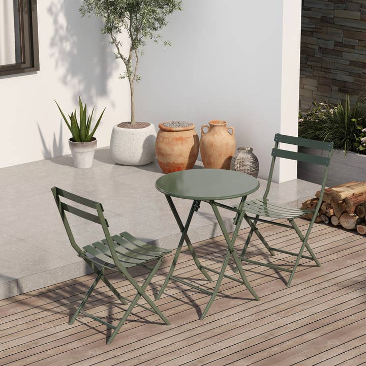 HOMYCASA DESIGN INC - Wholesale Patio Set - 3-Piece Patio Bistro Set, Round/Square, 4 Colors