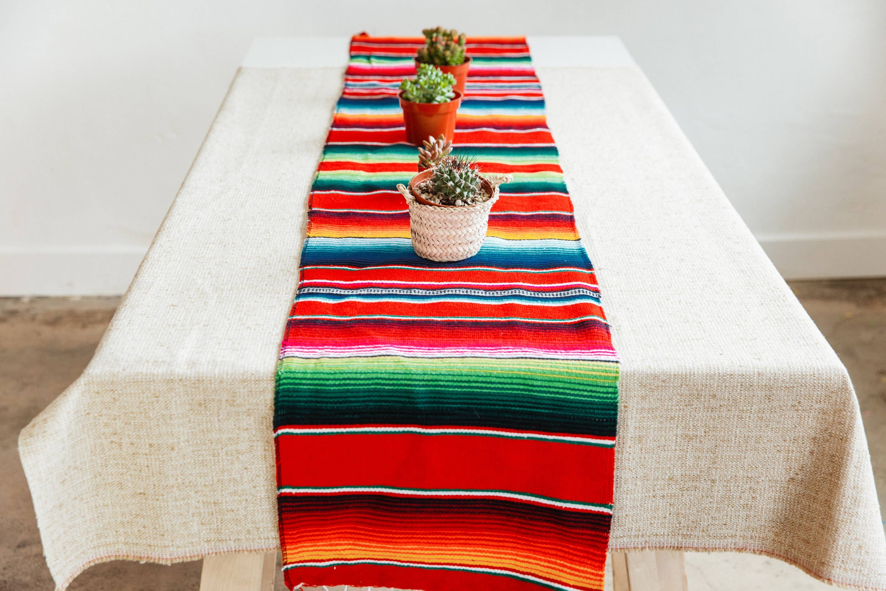 SIDREY - Wholesale Table Runner - Mexican Serape Table Runner - Multi Red1