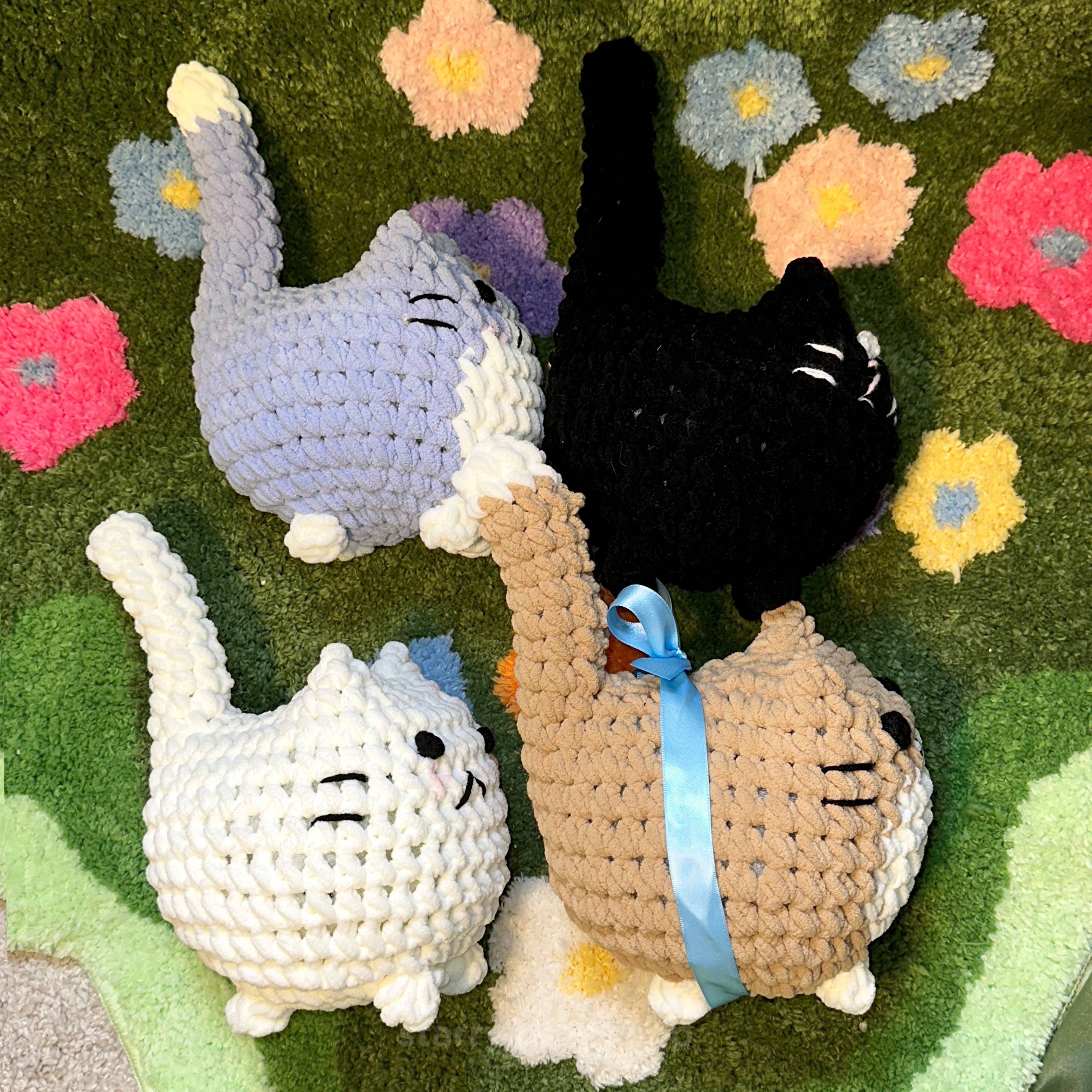 Starry Paw Shop - Wholesale Stuffed/Plush Toy - Kids & Baby - Cute Fat Crochet Cat | 4 Colors Large 8x10" No plastic parts11