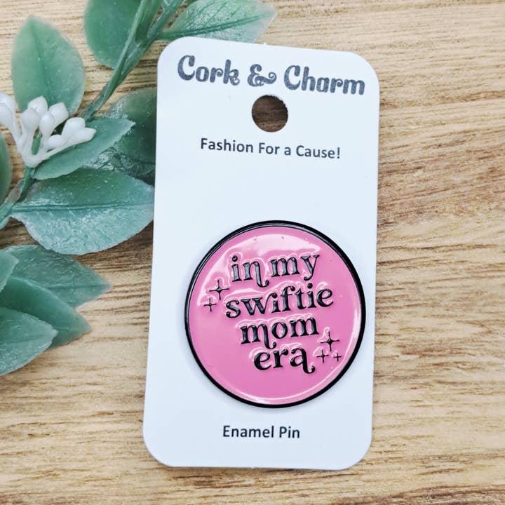 In My Swiftie Mom Era Enamel Pin for wholesale by Cork and Charm