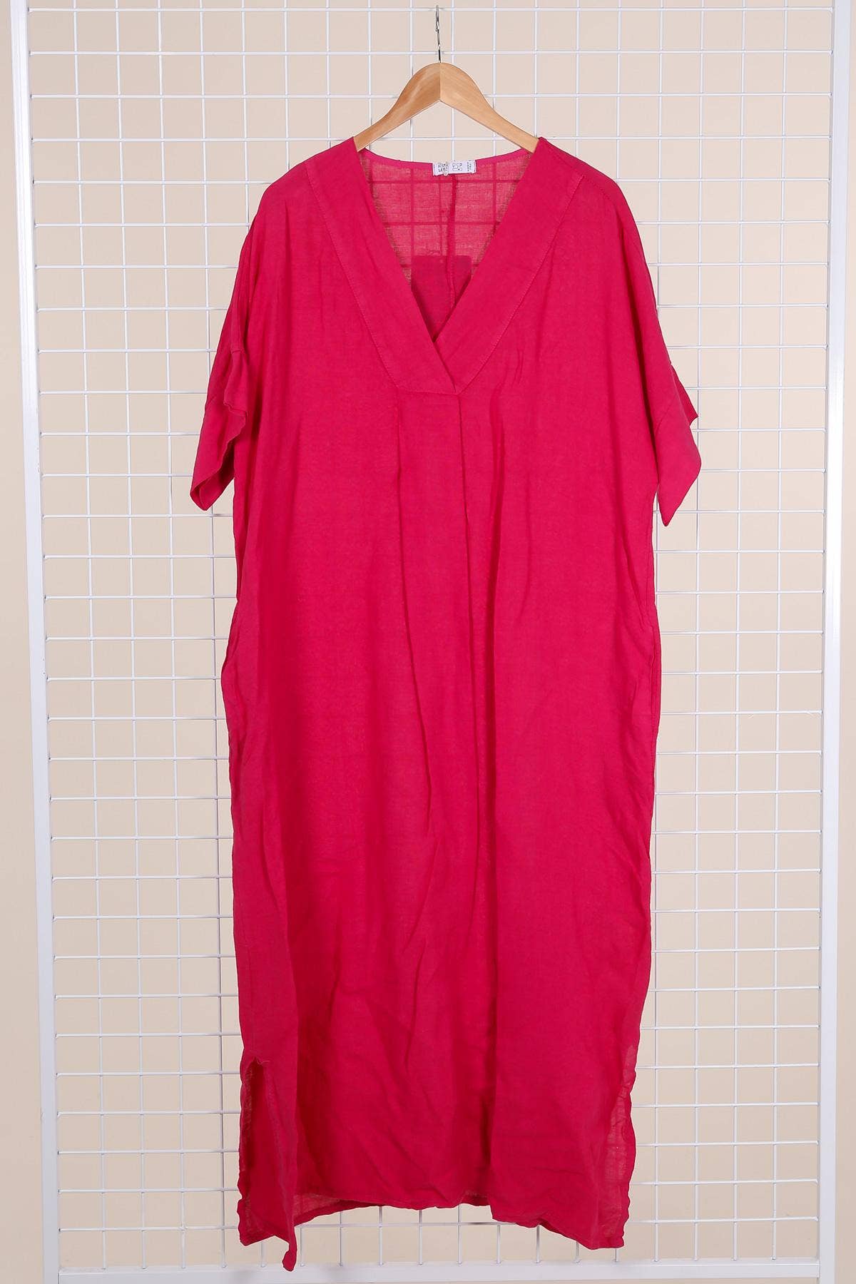 la maison des fibres naturelles - Wholesale Dress - Women's - Long dress v-neck 62733 100% linen23