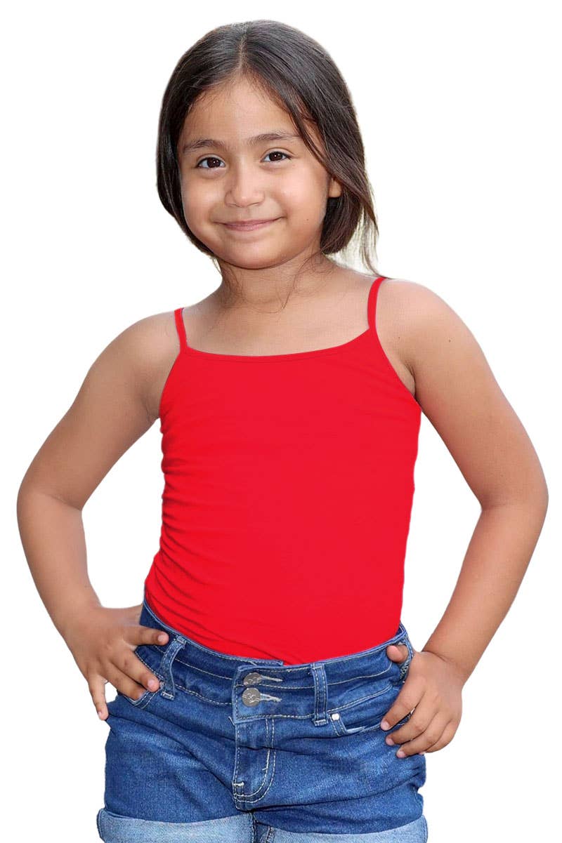Cutie Patootie Clothing - Wholesale Tank Top - Kids - GKT-16058A Girl's Solid Cami Tank Soft Cotton Lycra4