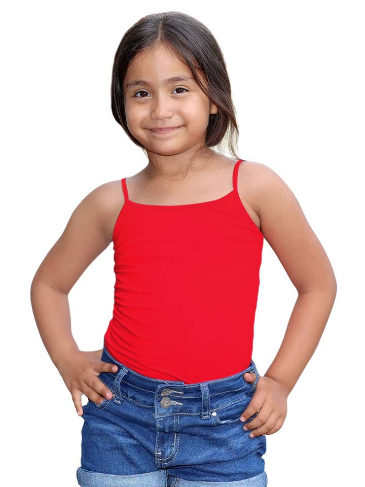 Cutie Patootie Clothing - Wholesale Tank Top - Kids - GKT-16058B Girl's Solid Cami Tank Soft Cotton Lycra7