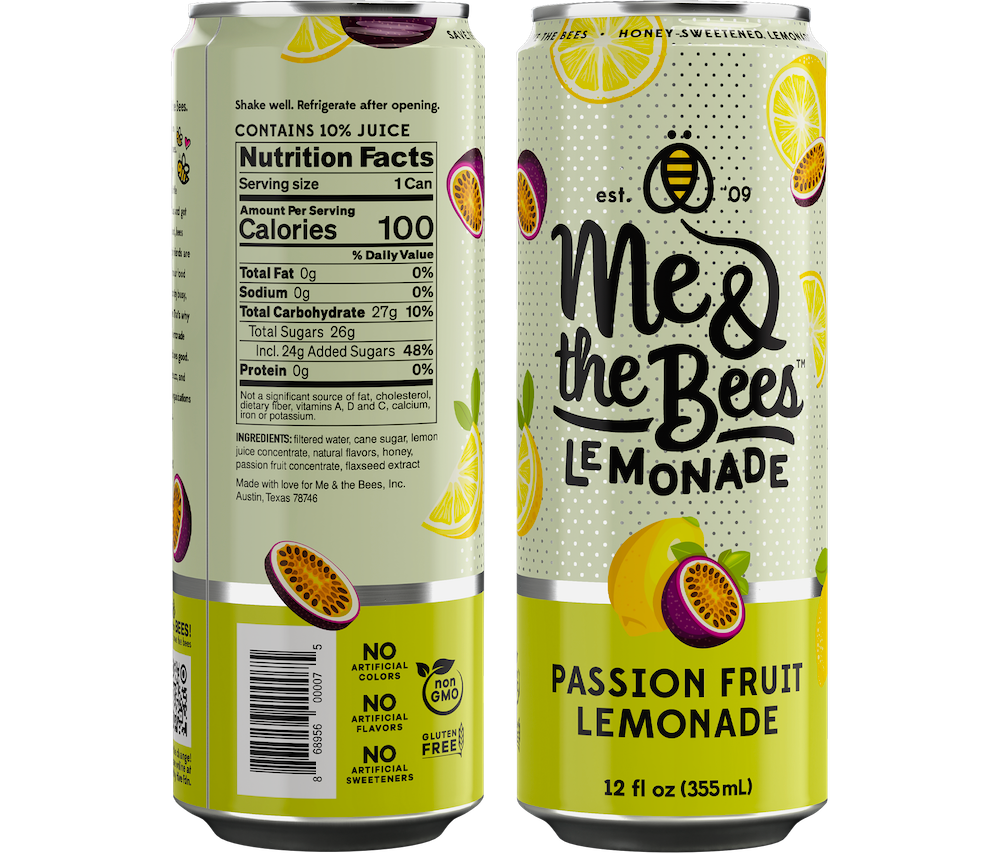 Me & the Bees Lemonade - Wholesale Fruit Juice - Passion Fruit Lemonade Classic Lemonade (12 count case)2