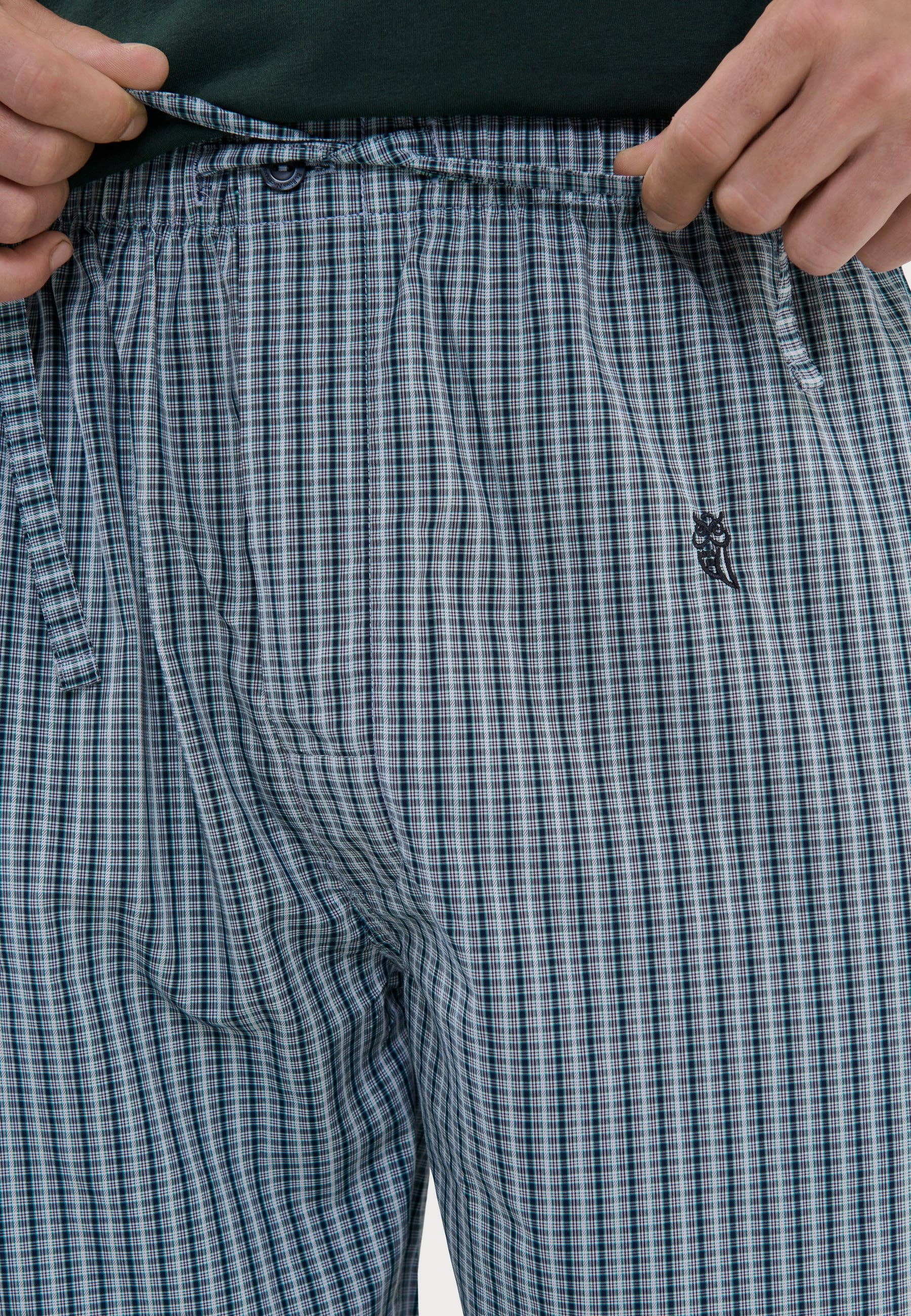 Men's Long Pajama Pants Cotton Poplin - Green 8923 for wholesale on Faire3