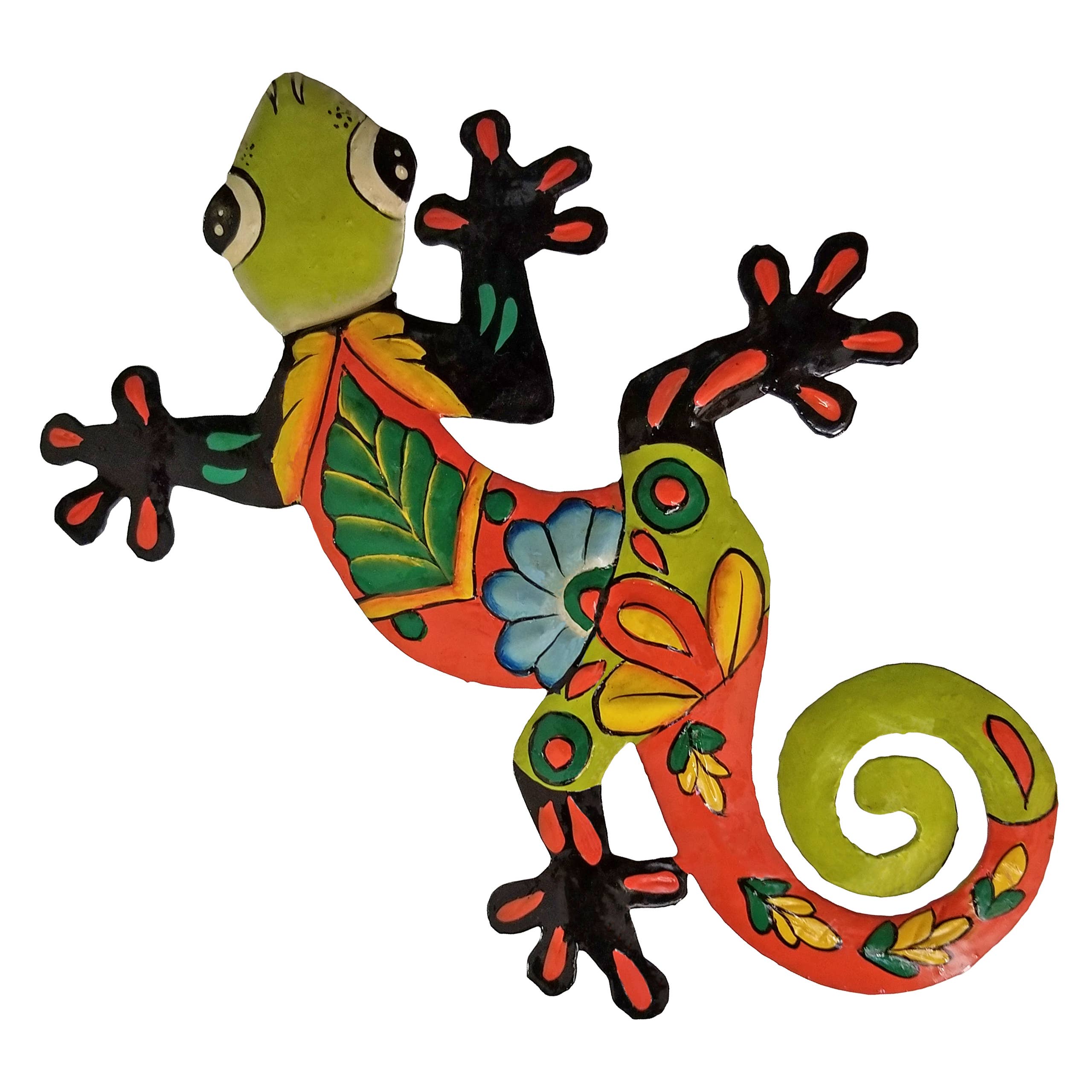 Le Primitif Galleries - Wholesale Wall Accent - Small Painted Green Gecko0