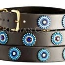 Blau/Braun Kreise Perlen Hundehalsband für den Großhandel von The Kenyan Collection Inc. dba TKC Inc