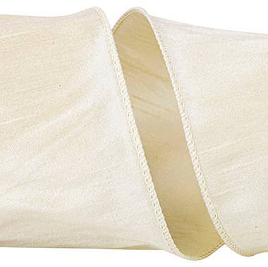 RELIANT RIBBON - Wholesale Ribbon - Gift Wrapping - Dupioni Supreme Wired Edge, Ivory, 4 In, 10 Yards0