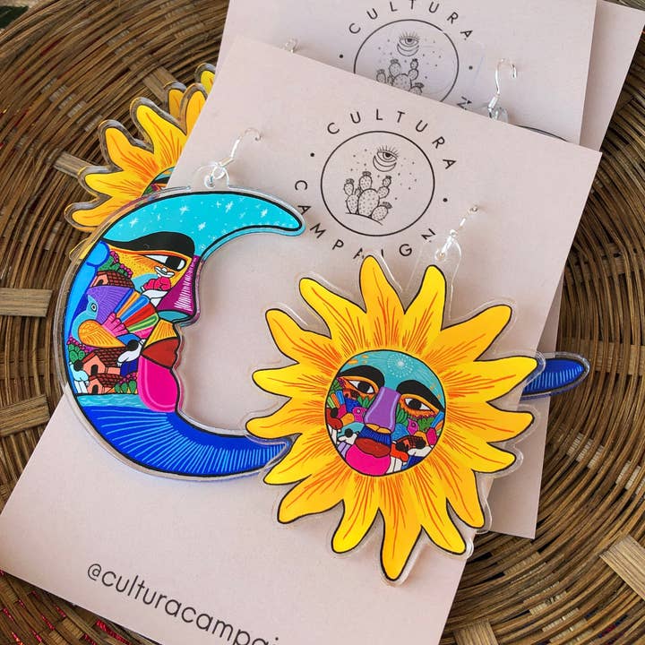Pendientes Sol y Luna para venta al por mayor de Cultura Campaign