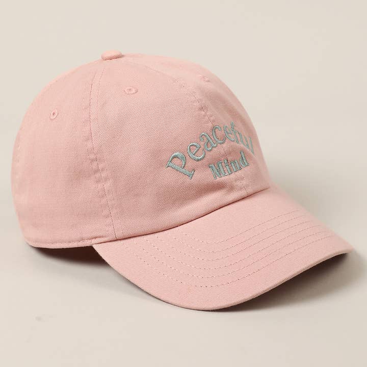 Fashion City – Engroshandel Baseballkasket - Unisex – Broderet baseballkasket med teksten "Peaceful Mind"18