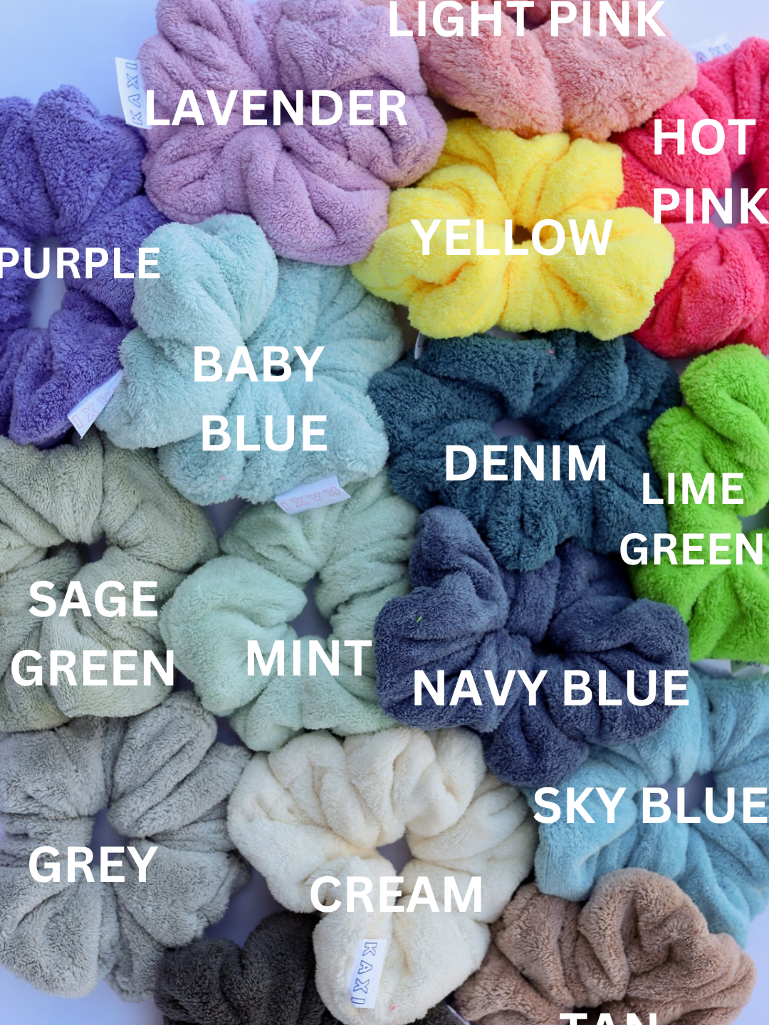 KAXI - Wholesale Scrunchie - Women's - OVERSIZED TOWEL SCRUNCHIES ( 18 COLORS )13