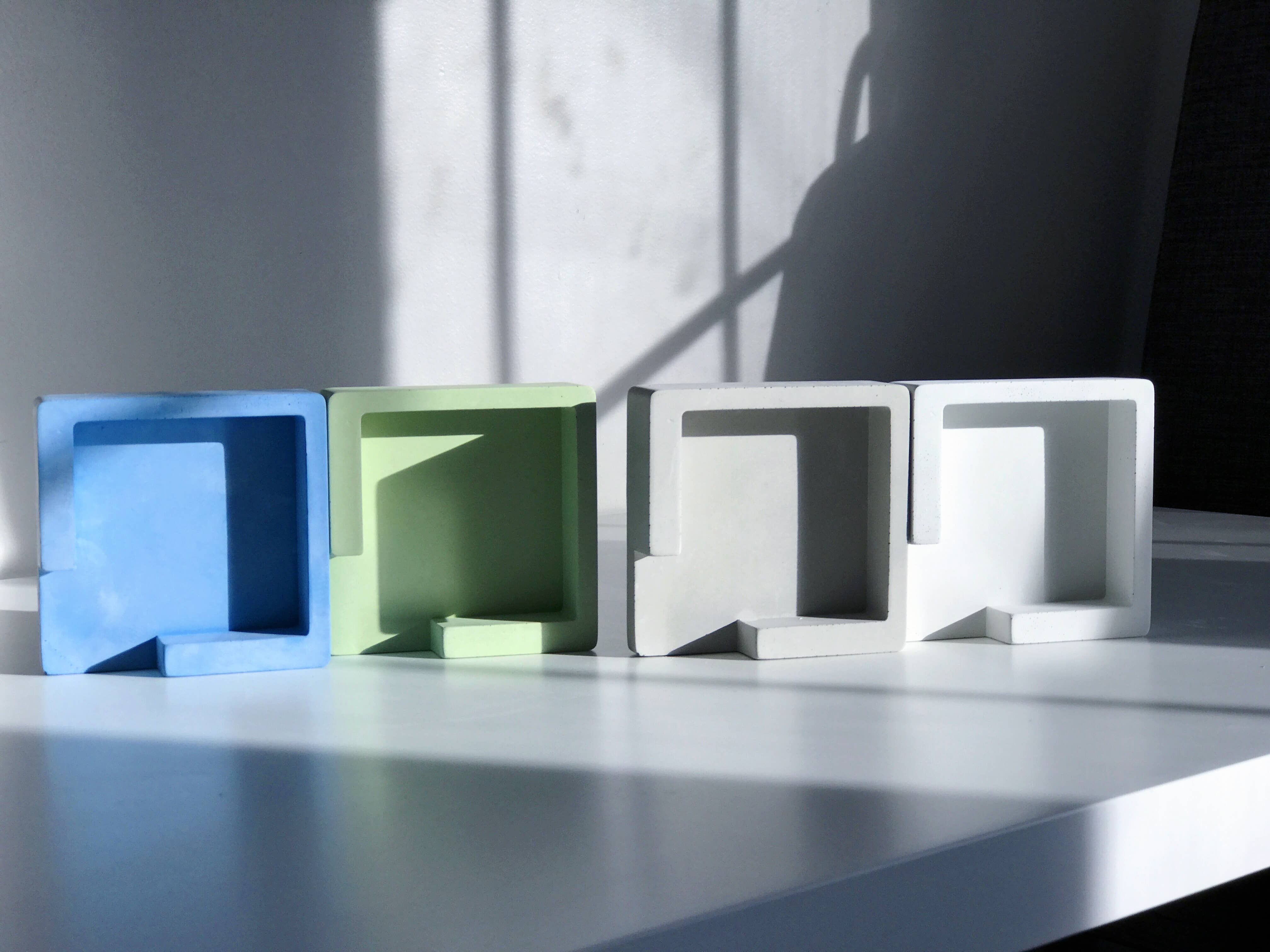 Weii Life Inc. – Engroshandel Skrivebordsindretning – Post‑IT Bemærk Cement Holder-Beton Sticky Note Cube Holder2