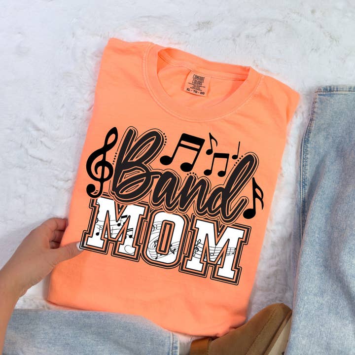 Band Mom DTF Heat Transfer for wholesale by Trendy Transfers