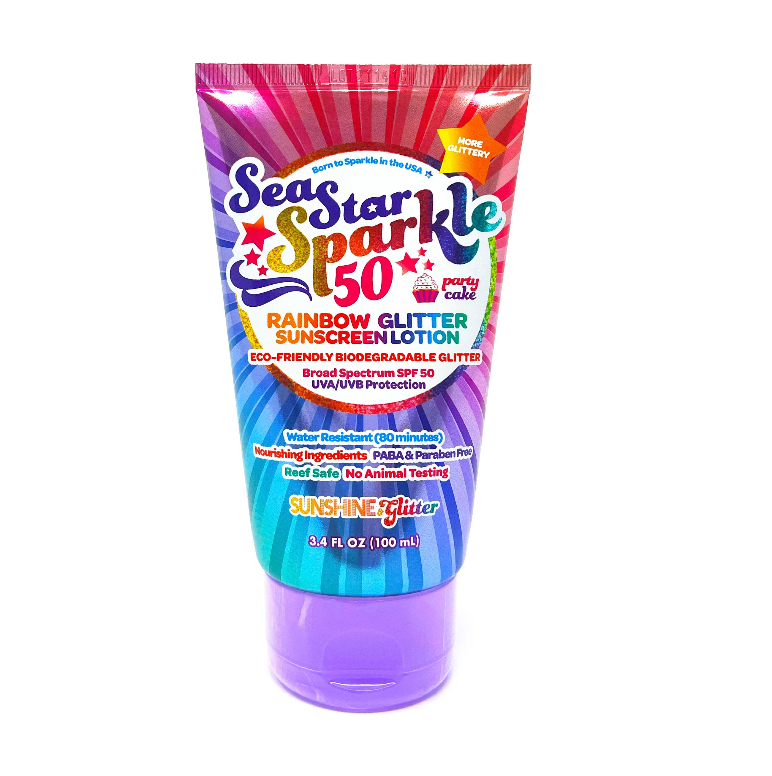 Sunshine & Glitter - Wholesale Sunscreen - Sea Star Sparkle Party Cake SPF 50 Glitter Sunscreen6