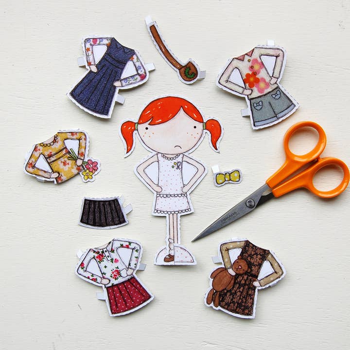 Clara and Macy - Wholesale DIY Craft Kit - Kids - Clara Paper Doll Signature Outfits Card2