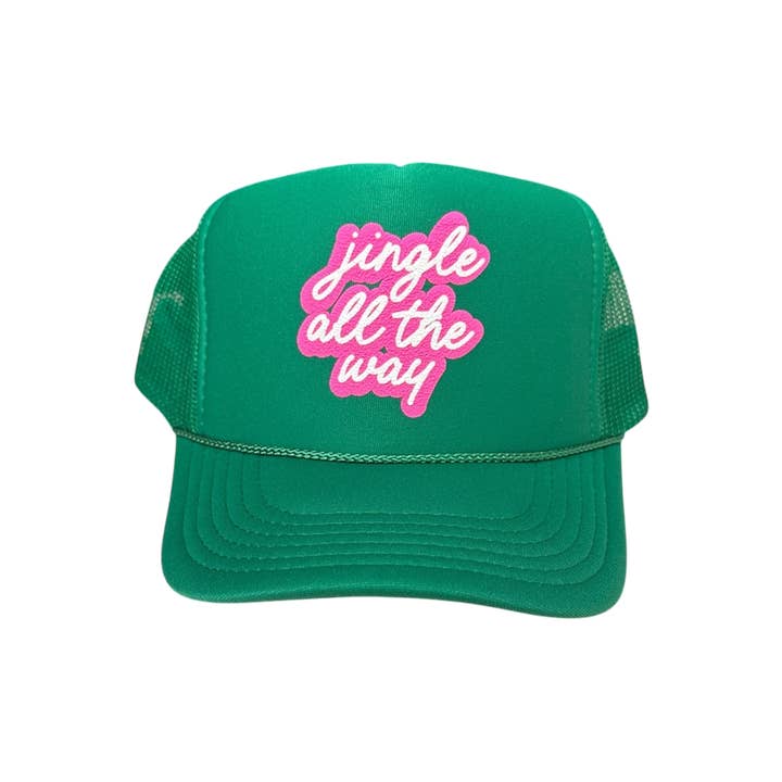 Jingle all the way - Green Trucker Hat for wholesale by Littlebrightbird