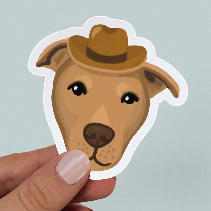 Just Right Design Co. - Wholesale Sticker - Cowboy Pitbull Sticker
