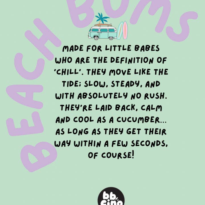 BBcino - Wholesale Drinking Glass/Cup - Kids & Baby - Beach Bums (120ml)