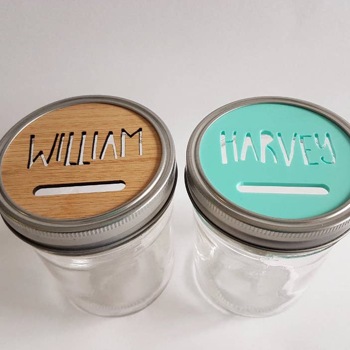 Personalised Money Jar for wholesale by Little Birdy Finds