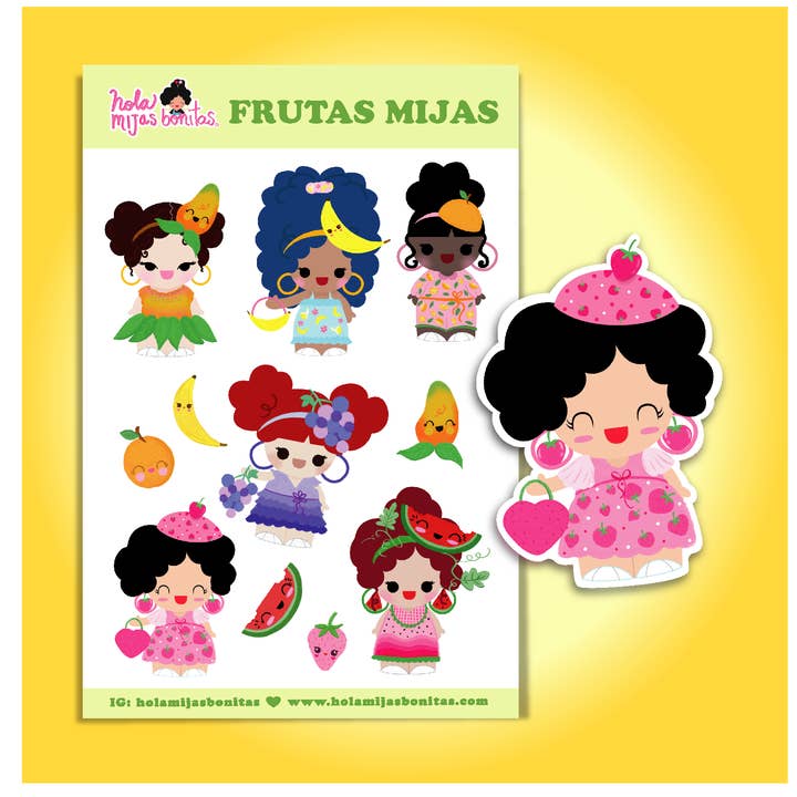 Hola Mijas Bonitas - Wholesale Sticker - FRUTAS (BIG) Sticker Sheet