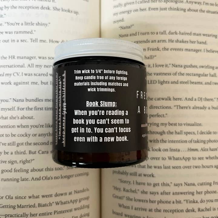 A Scent Story Candle Co - Wholesale Jar/Filled Candle - Fresh Out of A Book Slump - Bookish Candle | Book Themed