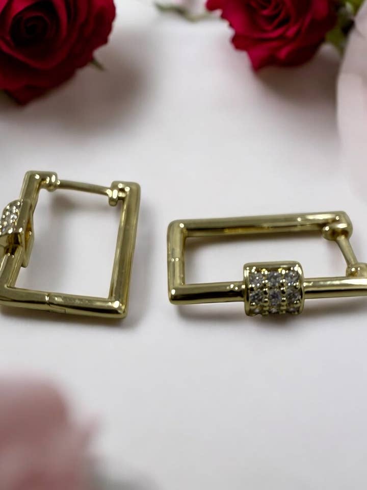 Square 14k Gold Electroplated Earrings for wholesale by Divina Jewelry & Accessories LLC