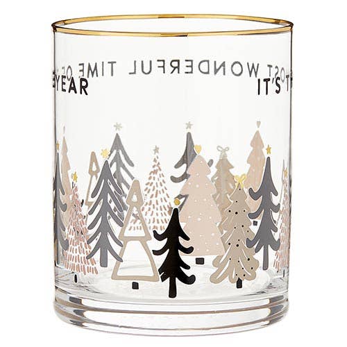Santa Barbara Design Studio by Creative Brands - Wholesale Cocktail/Liquor Glass - Gold Rimmed Rocks Glass - Most Wonderful Time