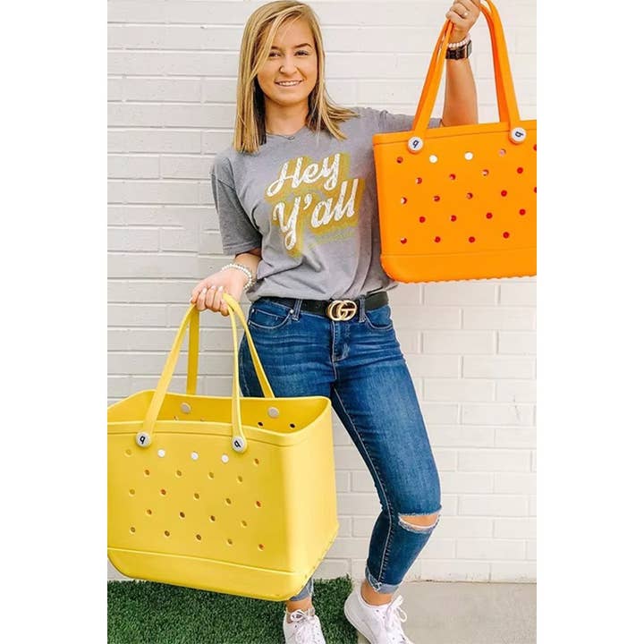 Paperdoll - Wholesale Tote Bag - Women's - Summer Rubber Tote Solid Color Jelly Beach Bags3