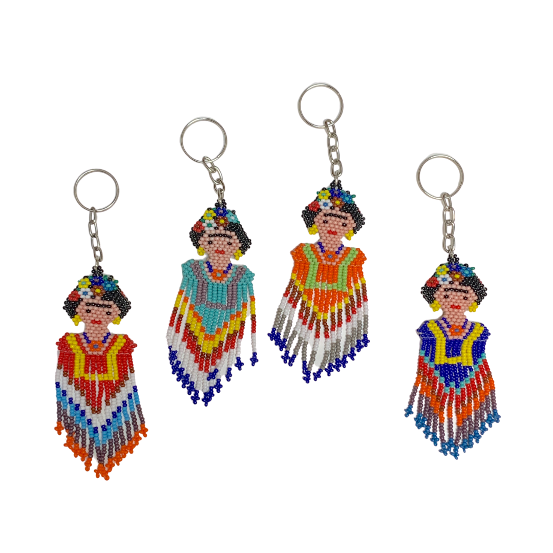 Lumily - Vendita all'ingrosso Portachiavi - Donna - Portachiavi Frida Kahlo Seed Bead - Guatemala4
