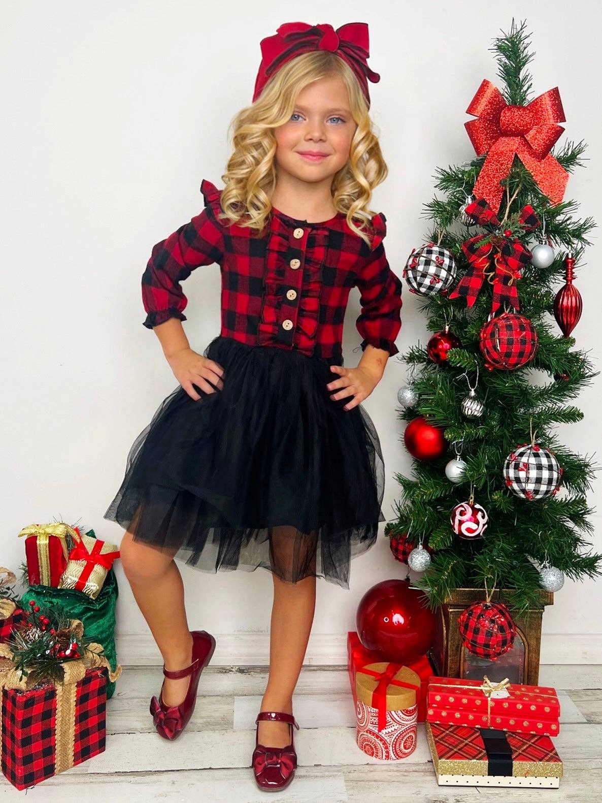 Mia Belle Girls • Wholesale – wholesale Dress – Kids – Pretty Plaid Ruffled Tutu Dress7